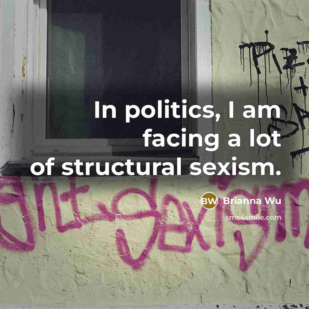 “In politics, I am facing a lot of structural sexism.…” quote by Brianna Wu