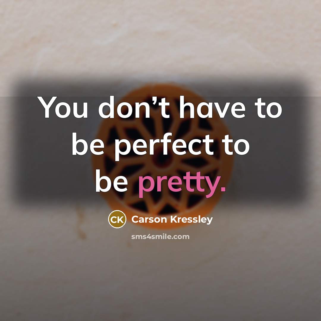 “You don’t have to be perfect to be pretty.…” quote by Carson Kressley