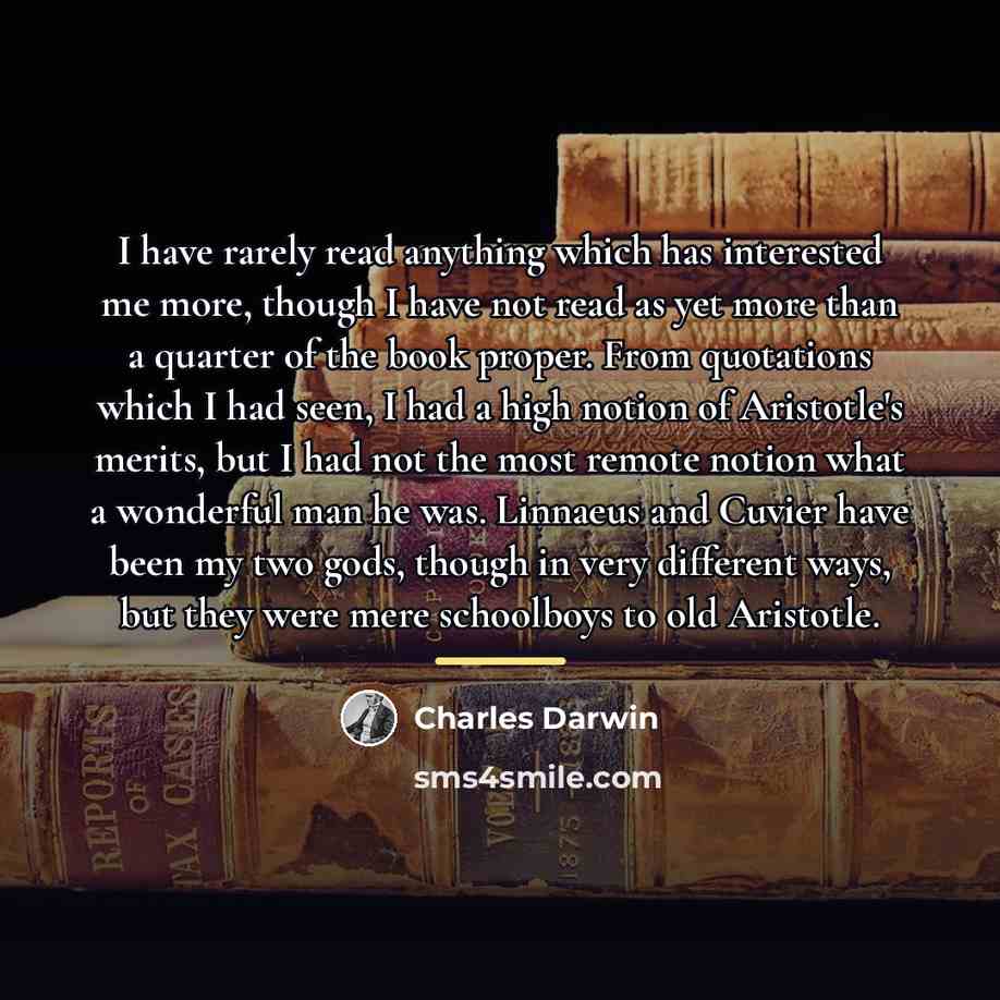 “I have rarely read anything which has interested me more,…” quote by Charles Darwin
