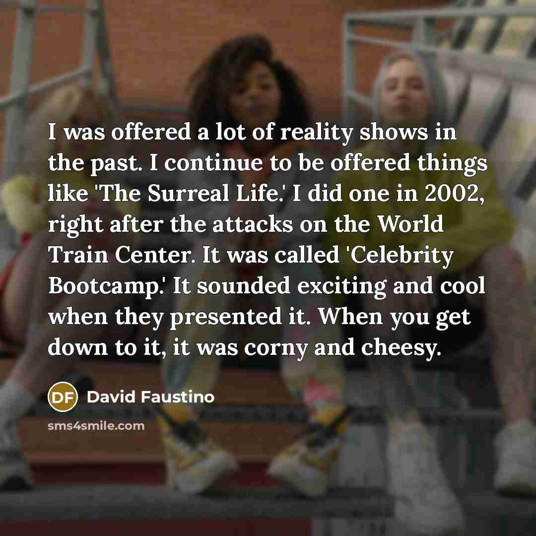“I was offered a lot of reality shows in the…” quote by David Faustino