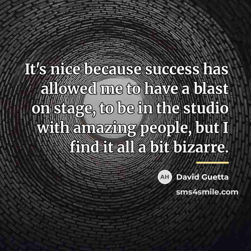 “It's nice because success has allowed me to have a…” quote by David Guetta