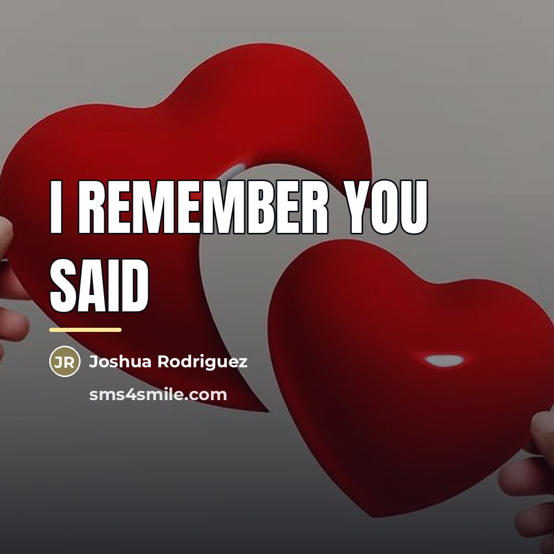 “I remember you said…” quote by Joshua Rodriguez