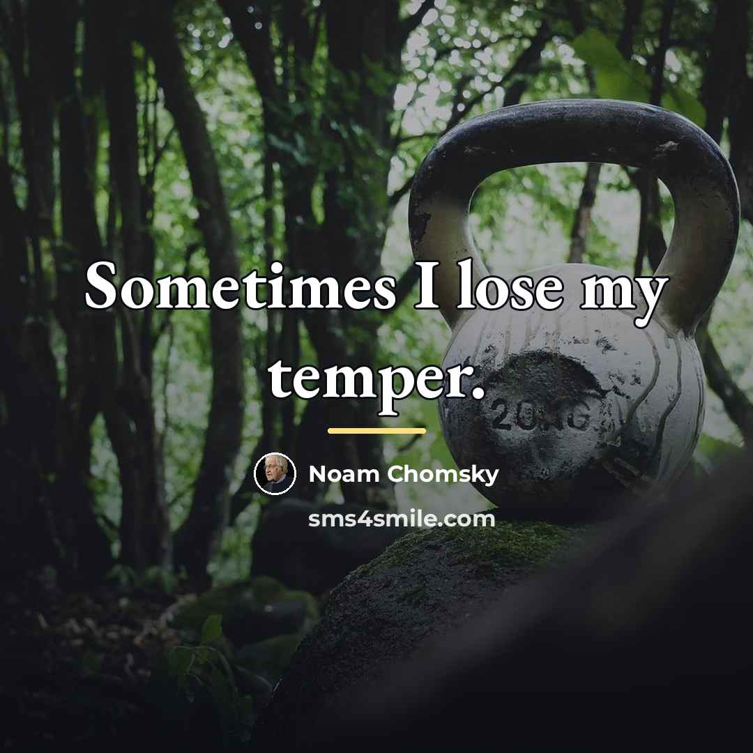 “Sometimes I lose my temper.…” quote by Noam Chomsky