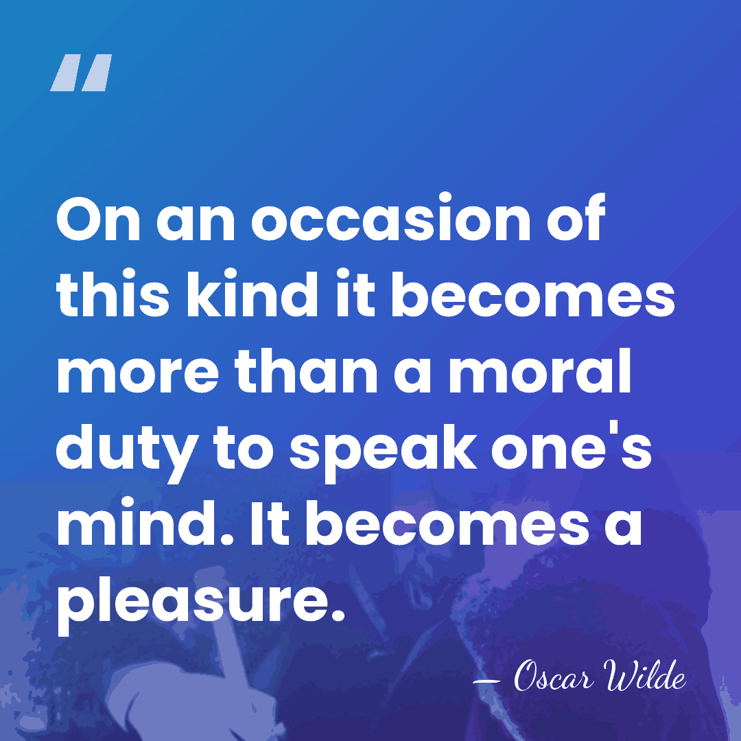 On an occasion of this kind it becomes more than a moral&hellip; - Oscar Wilde