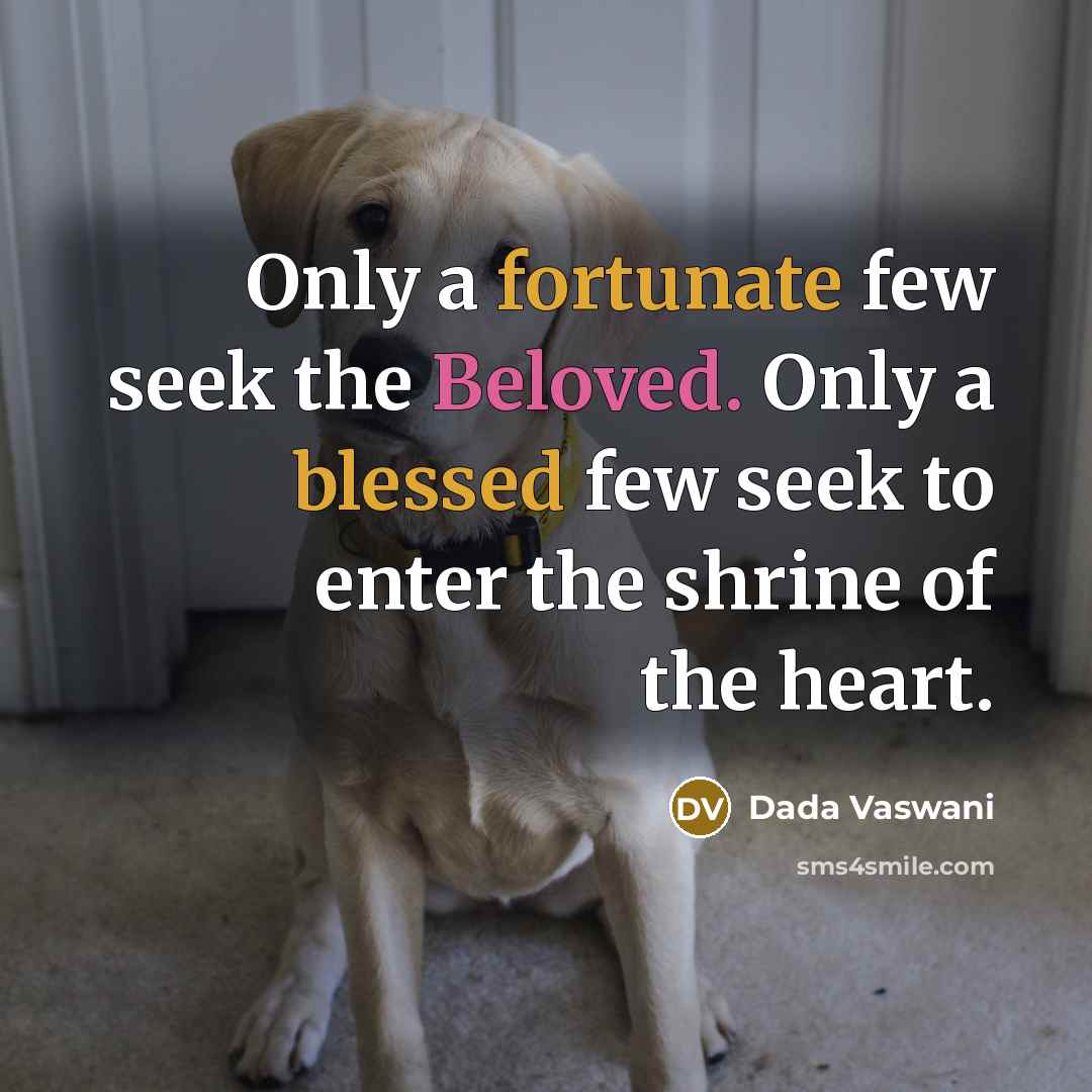 “Only a fortunate few seek the Beloved. Only a blessed…” quote by Dada Vaswani