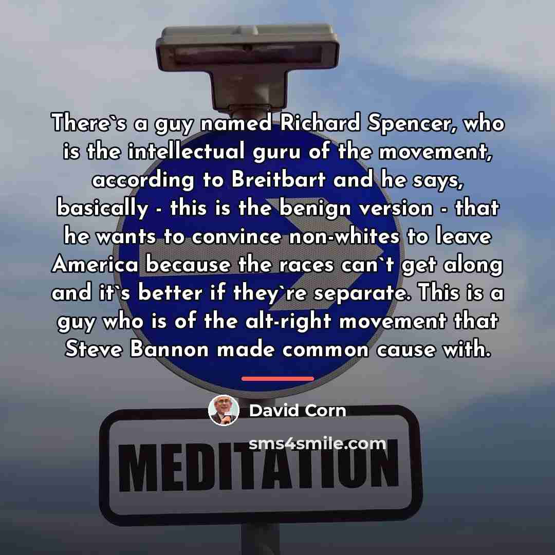 “There`s a guy named Richard Spencer, who is the intellectual…” quote by David Corn