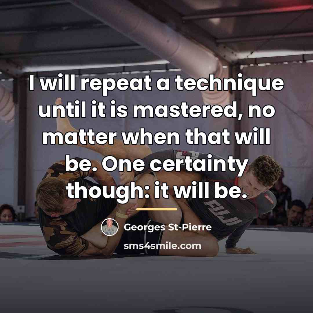 “I will repeat a technique until it is mastered, no…” quote by Georges St-Pierre