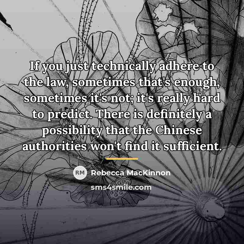 “If you just technically adhere to the law, sometimes that's…” quote by Rebecca MacKinnon