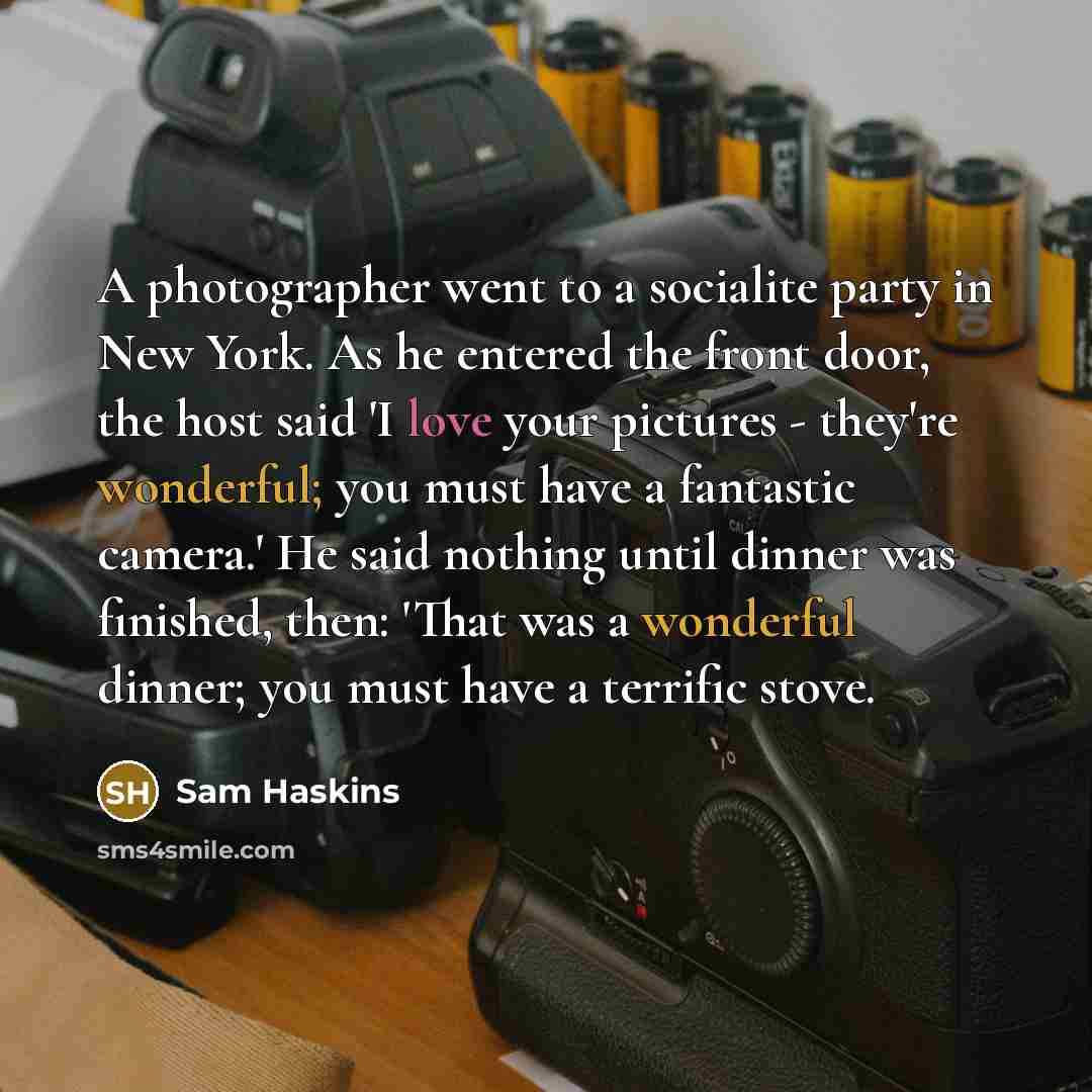 “A photographer went to a socialite party in New York.…” quote by Sam Haskins