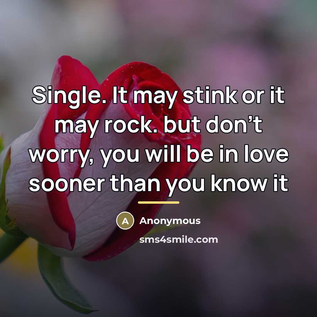 “Single. It may stink or it may rock. but don't…” quote by Anonymous