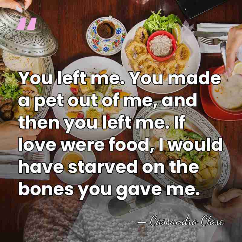 You left me. You made a pet out of me, and then&hellip; - Cassandra Clare