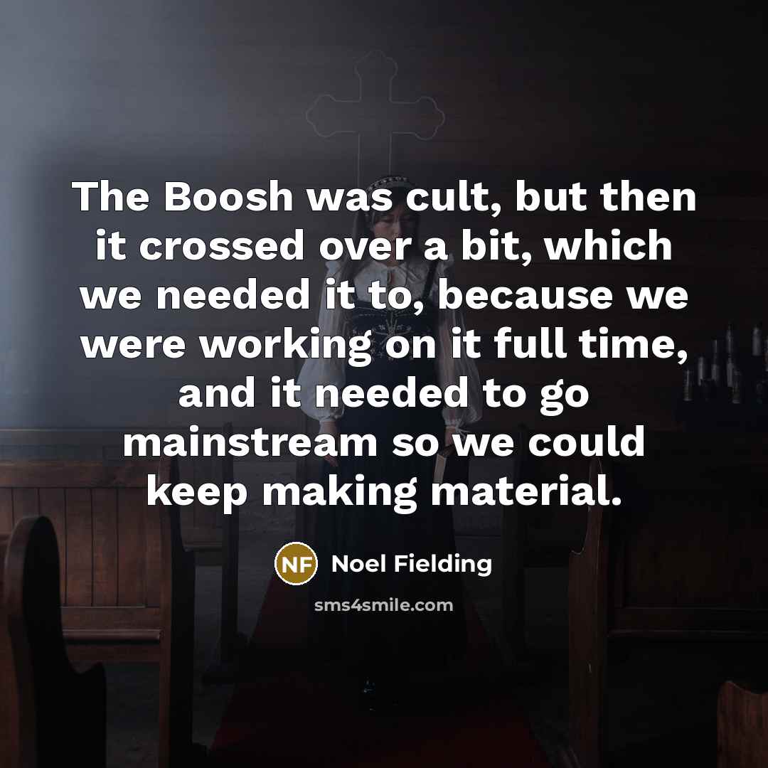 “The Boosh was cult, but then it crossed over a…” quote by Noel Fielding