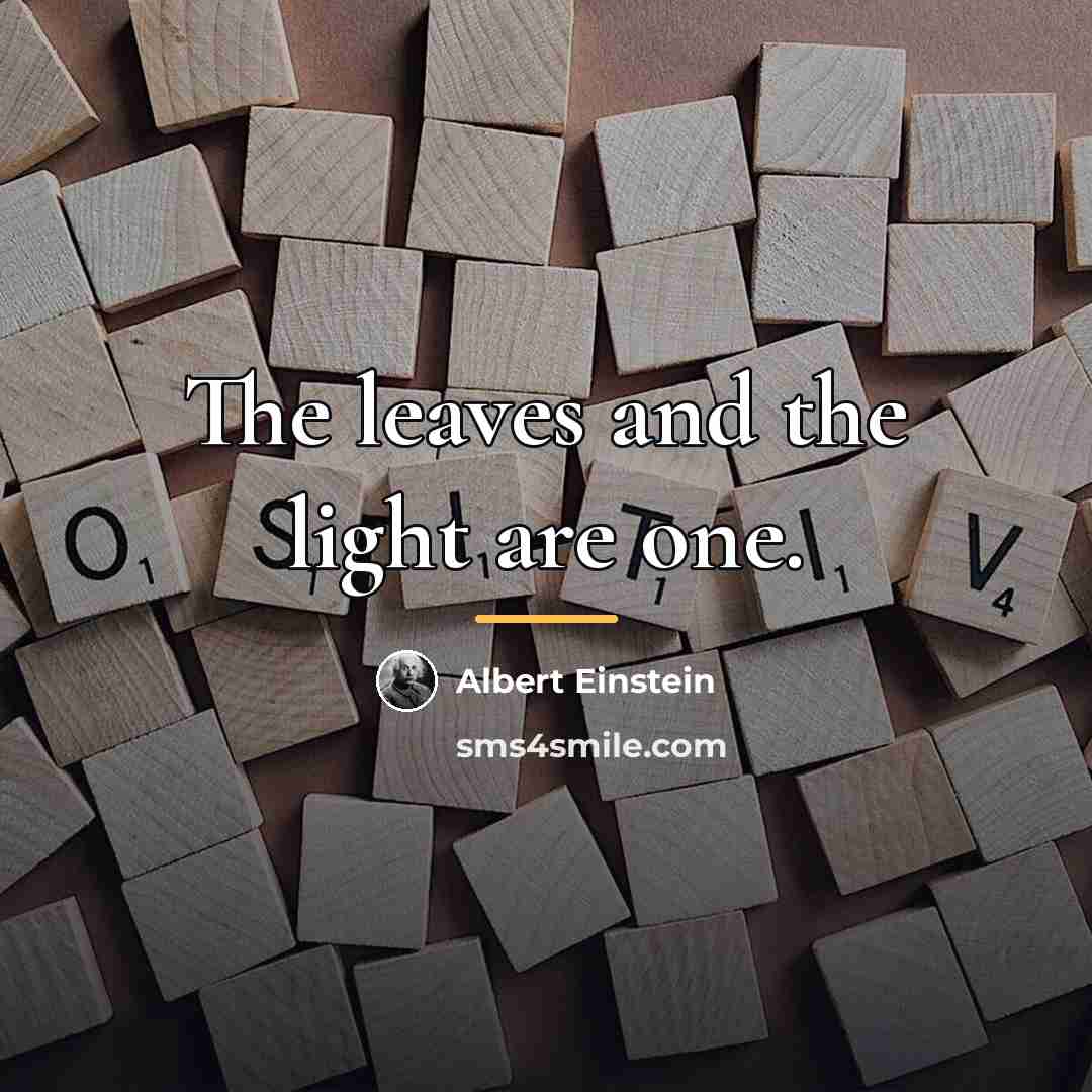 “The leaves and the light are one.…” quote by Albert Einstein