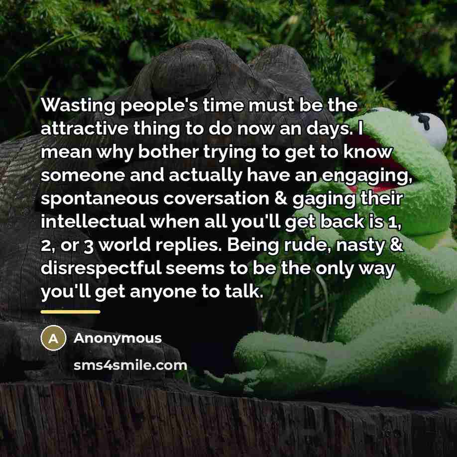 “Wasting people's time must be the attractive thing to do…” quote by Anonymous