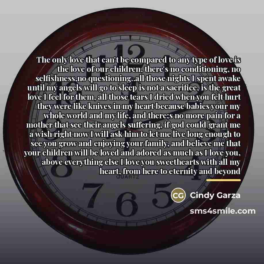 “The only love that can't be compared to any type…” quote by Cindy Garza