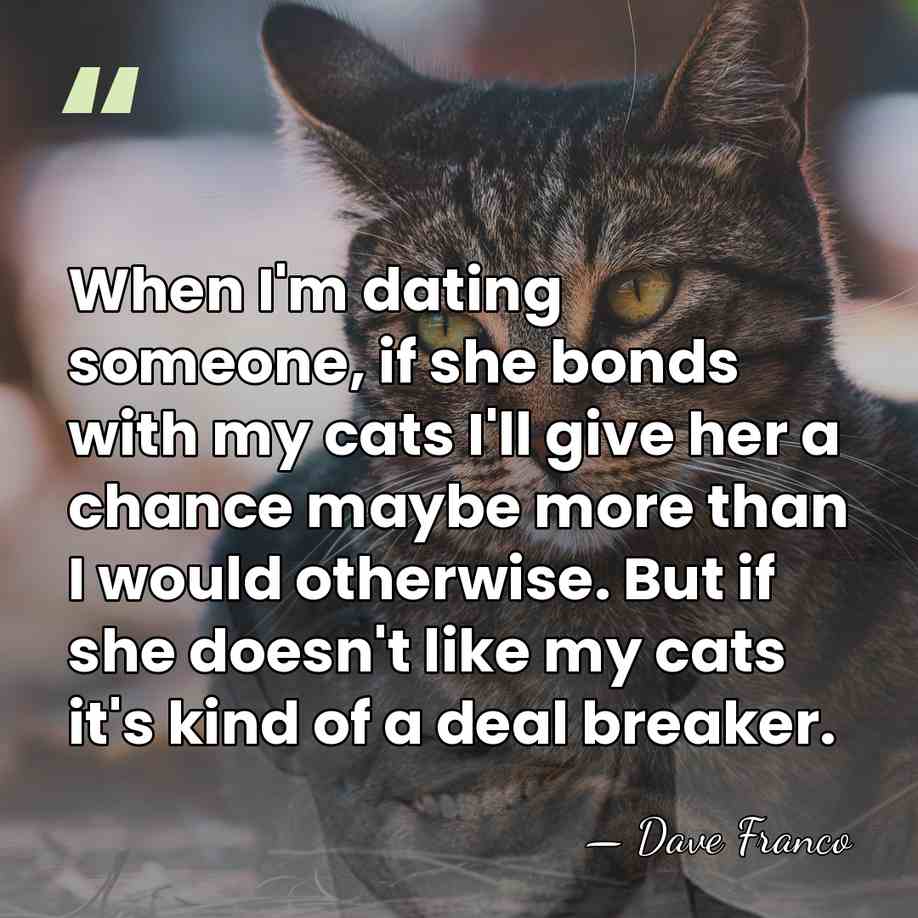 When I'm dating someone, if she bonds with my cats I'll give&hellip; - Dave Franco