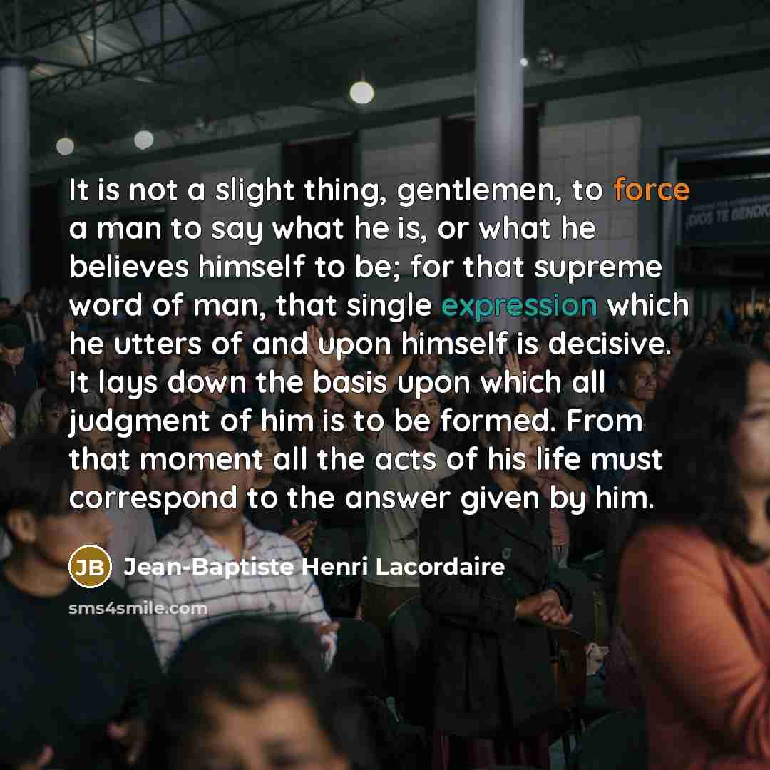 “It is not a slight thing, gentlemen, to force a…” quote by Jean-Baptiste Henri Lacordaire