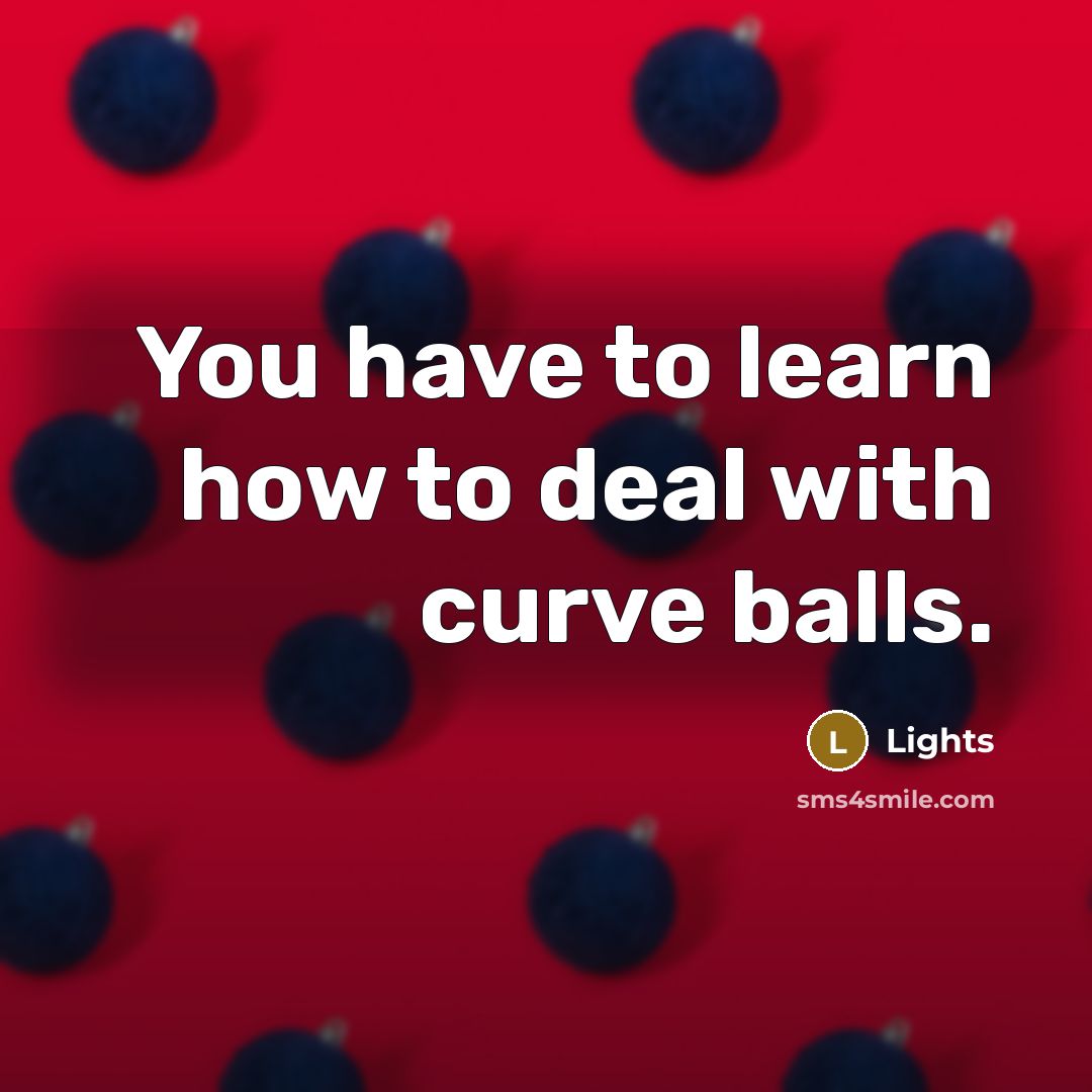 “You have to learn how to deal with curve balls.…” quote by Lights