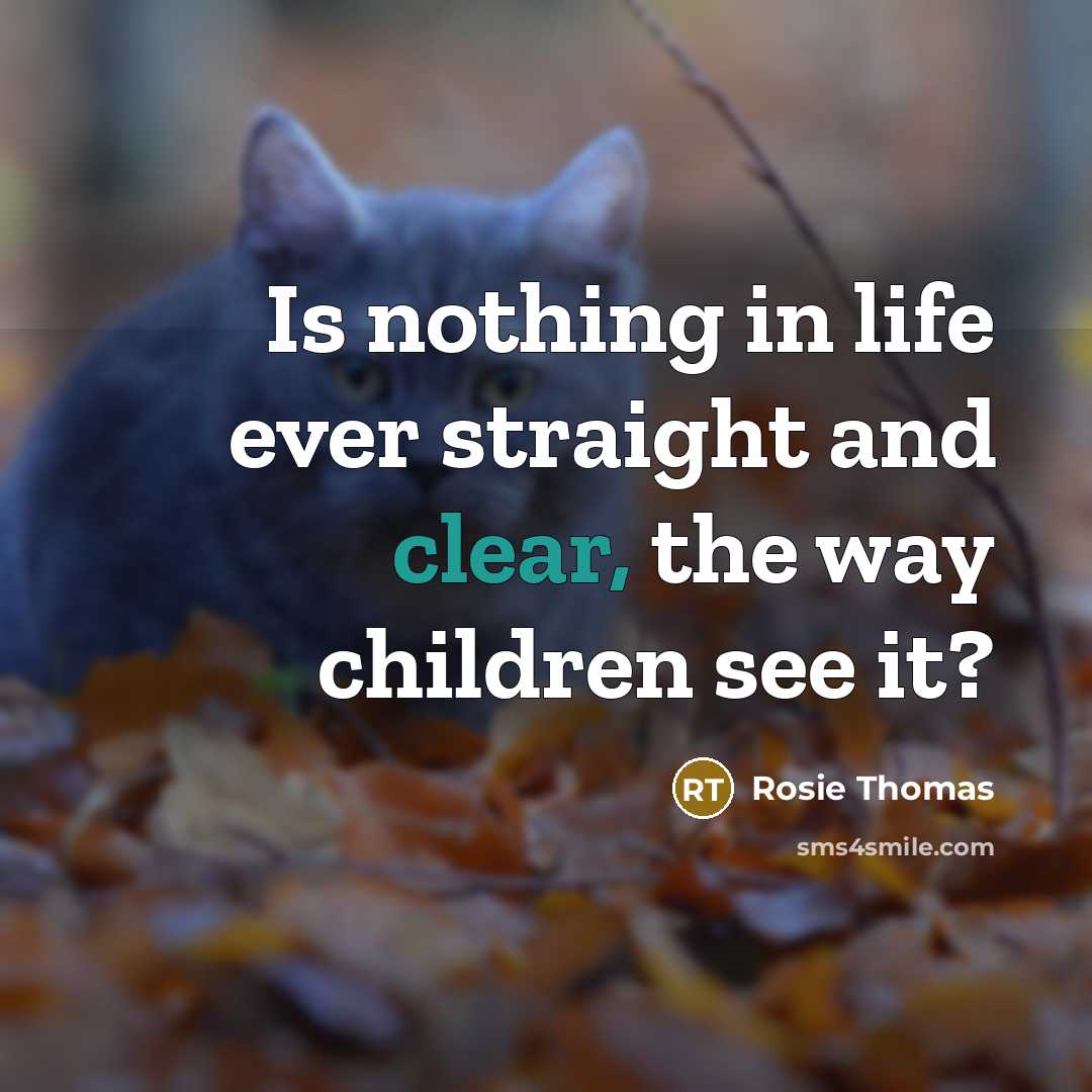 “Is nothing in life ever straight and clear, the way…” quote by Rosie Thomas