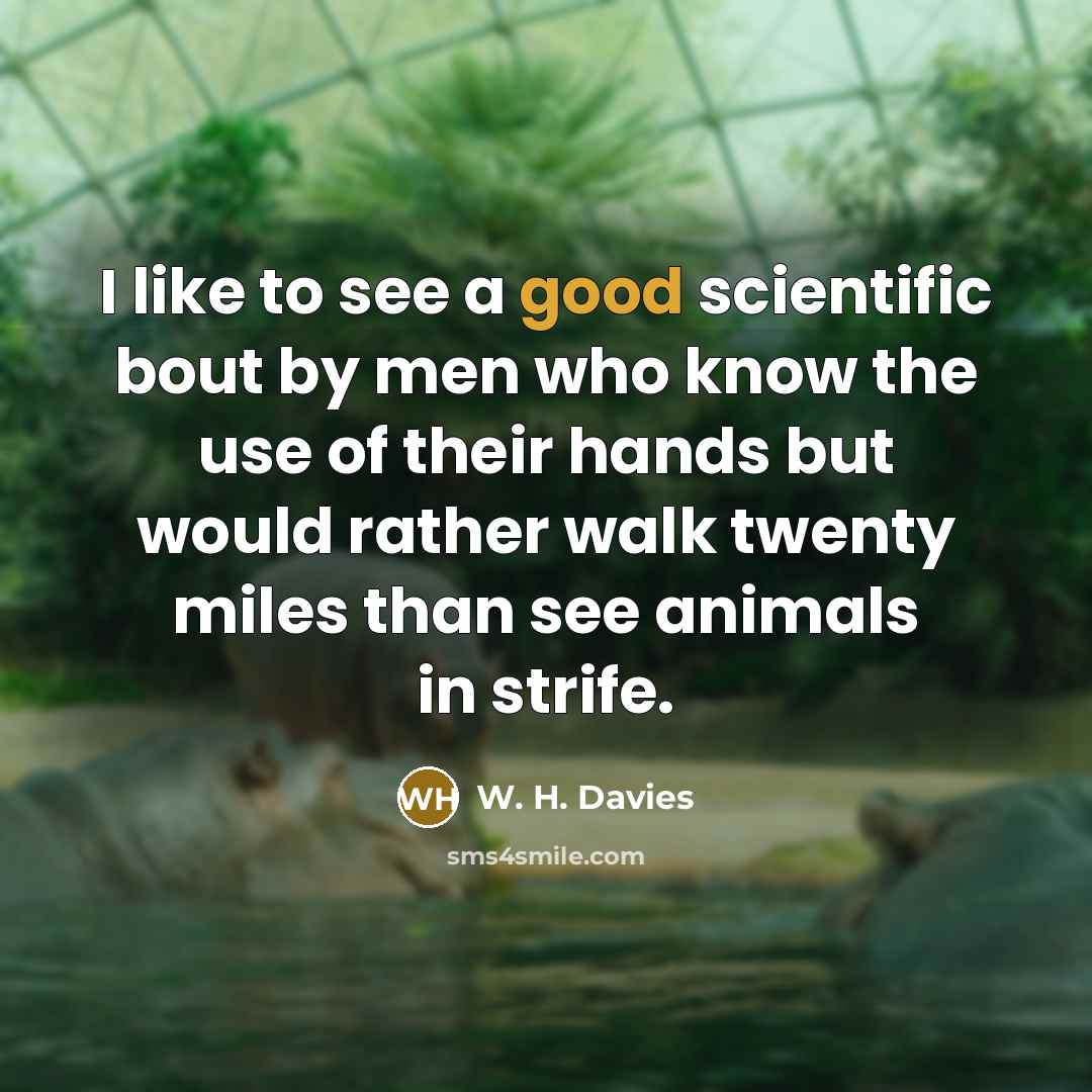 “I like to see a good scientific bout by men…” quote by W. H. Davies