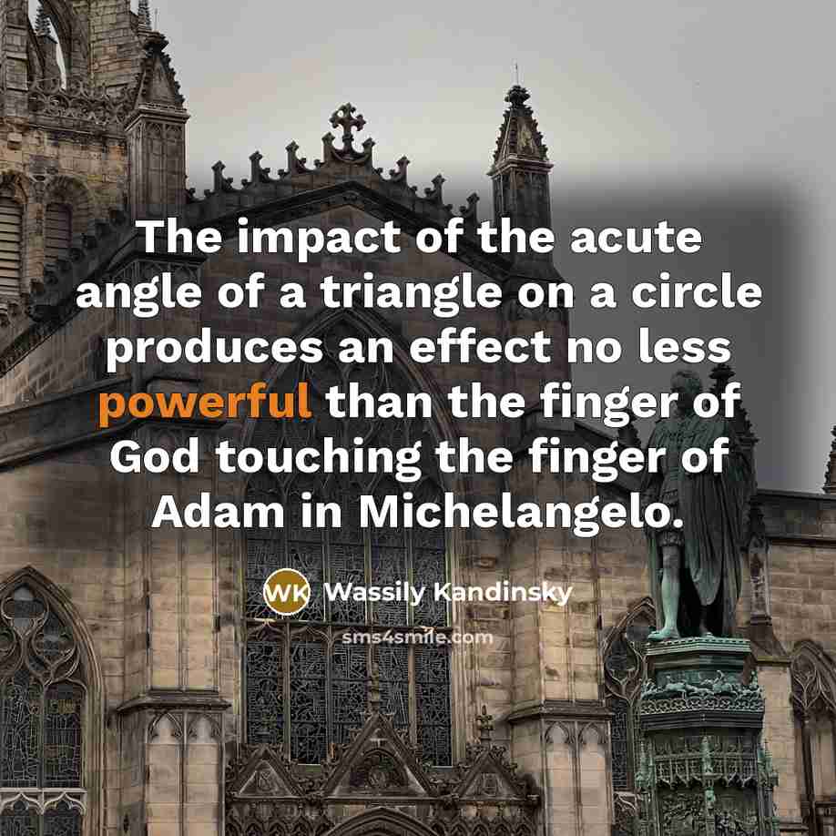 “The impact of the acute angle of a triangle on…” quote by Wassily Kandinsky
