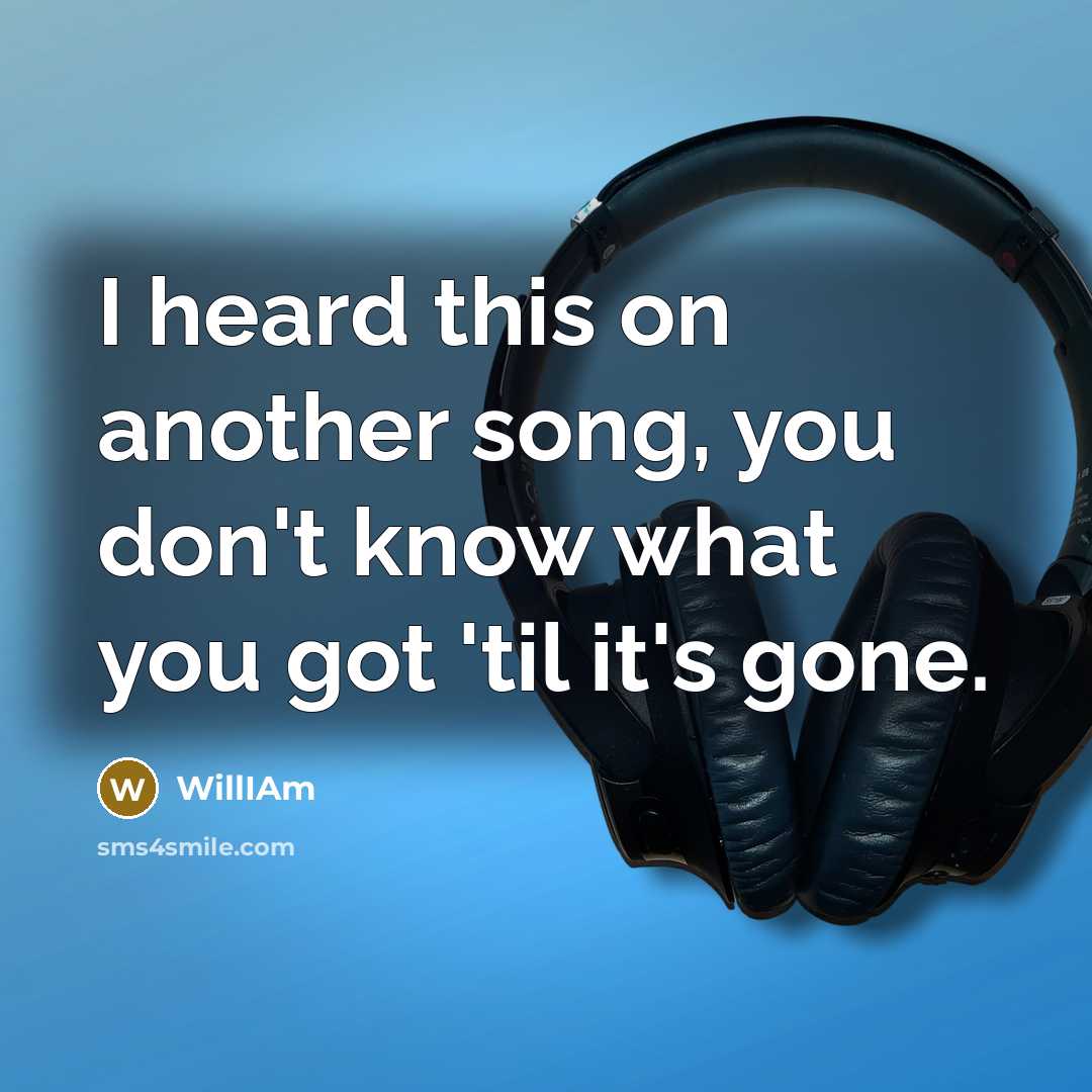 “I heard this on another song, you don't know what…” quote by WillIAm