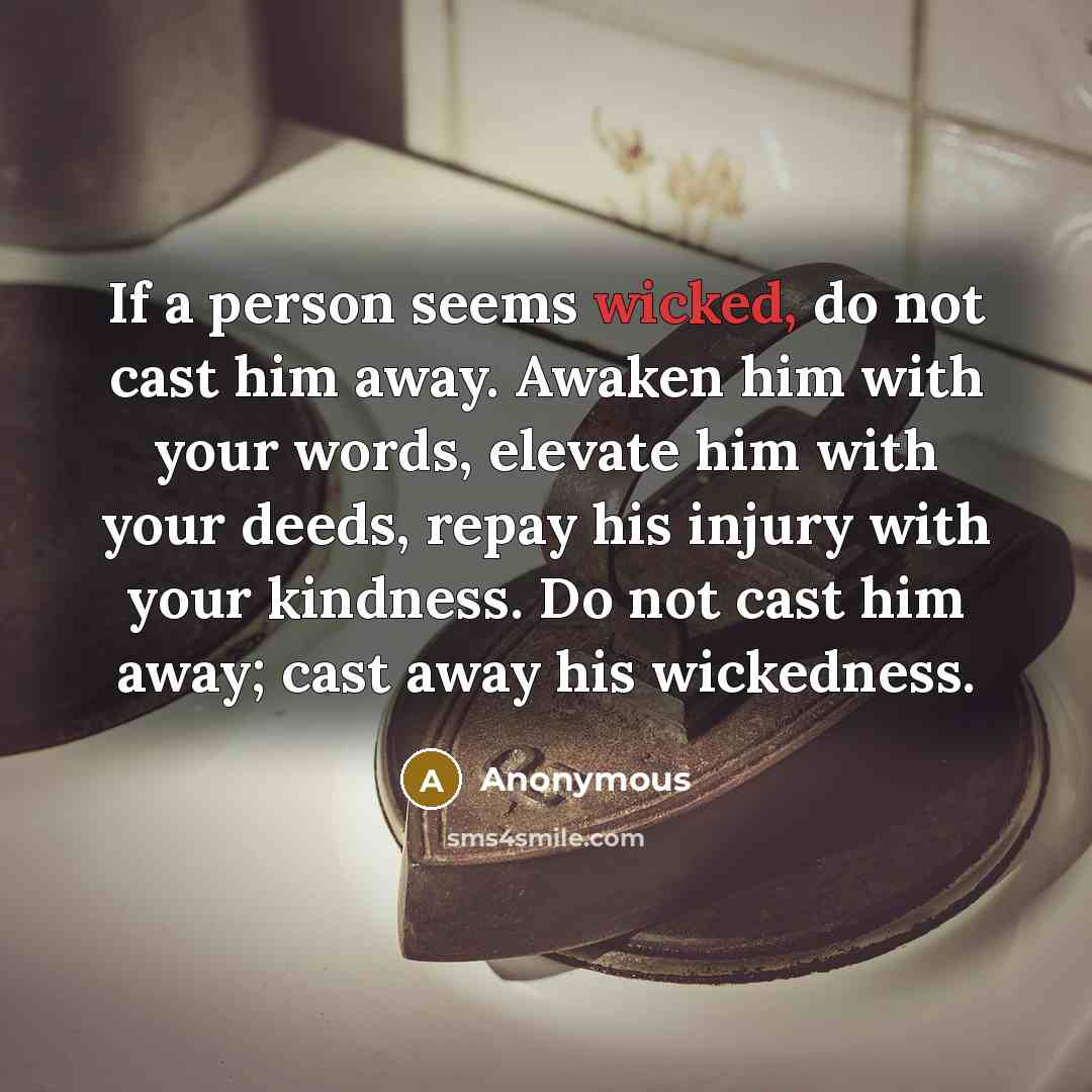 “If a person seems wicked, do not cast him away.…” quote by Anonymous