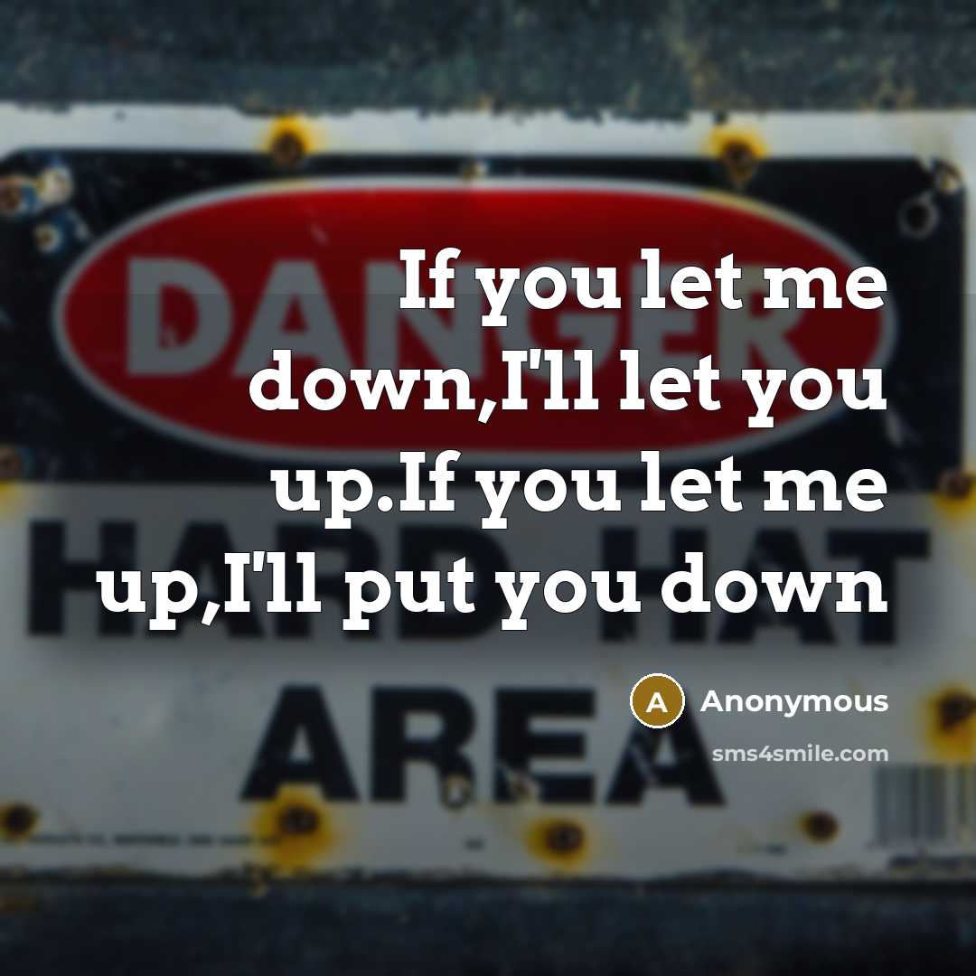 “If you let me down,I'll let you up.If you let…” quote by Anonymous