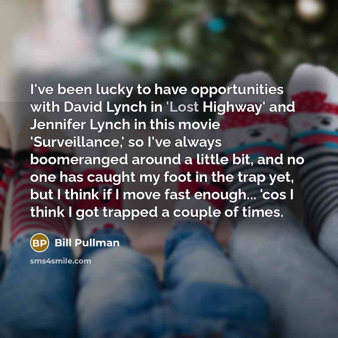 “I've been lucky to have opportunities with David Lynch in…” quote by Bill Pullman