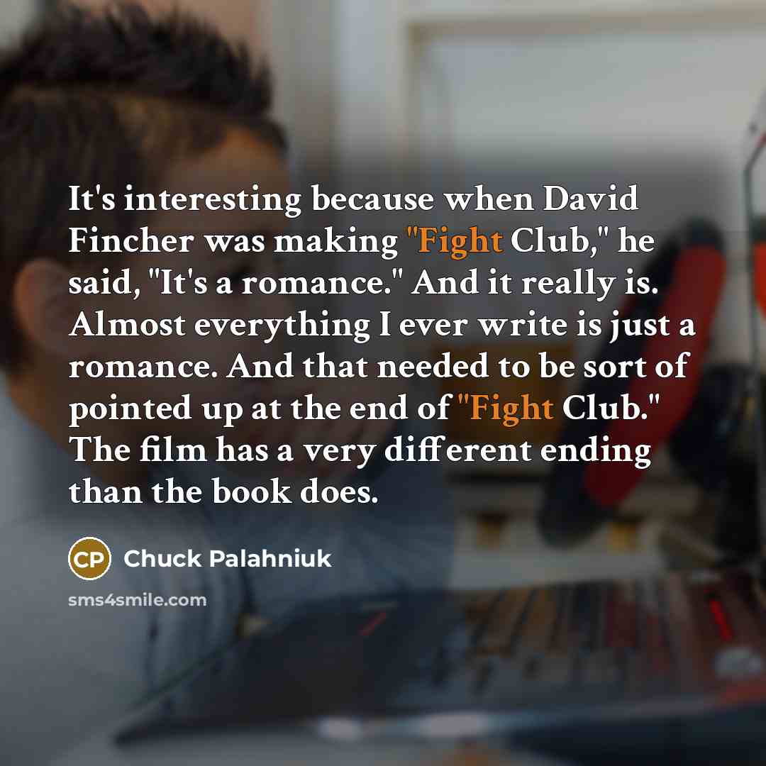 “It's interesting because when David Fincher was making "Fight Club,"…” quote by Chuck Palahniuk