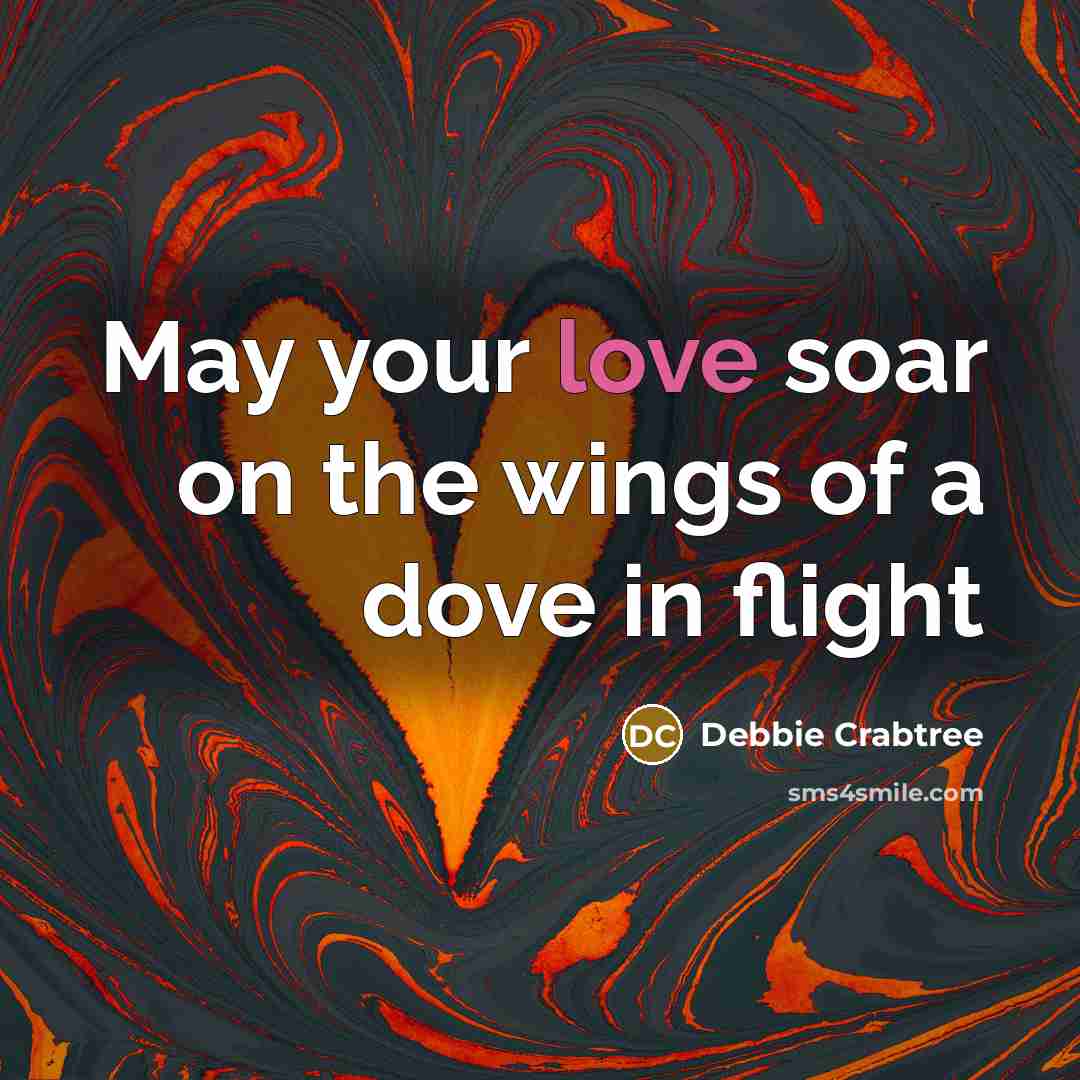 “May your love soar on the wings of a dove in flight” quote by Debbie Crabtree