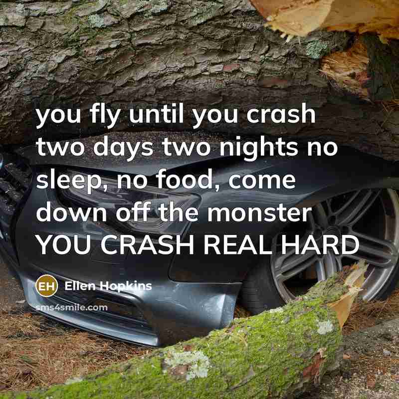 “you fly until you crash two days two nights no…” quote by Ellen Hopkins