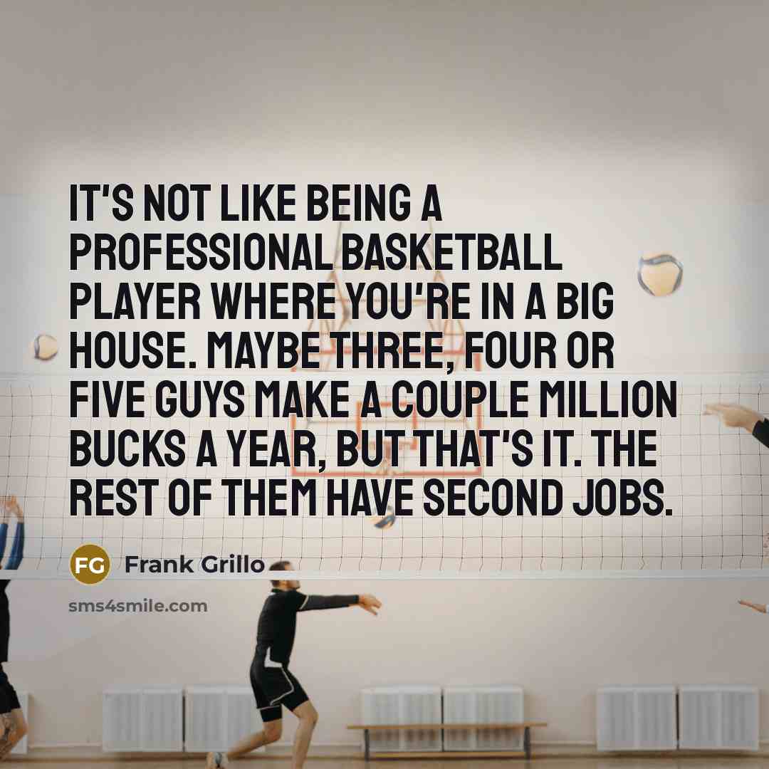 “It's not like being a professional basketball player where you're…” quote by Frank Grillo