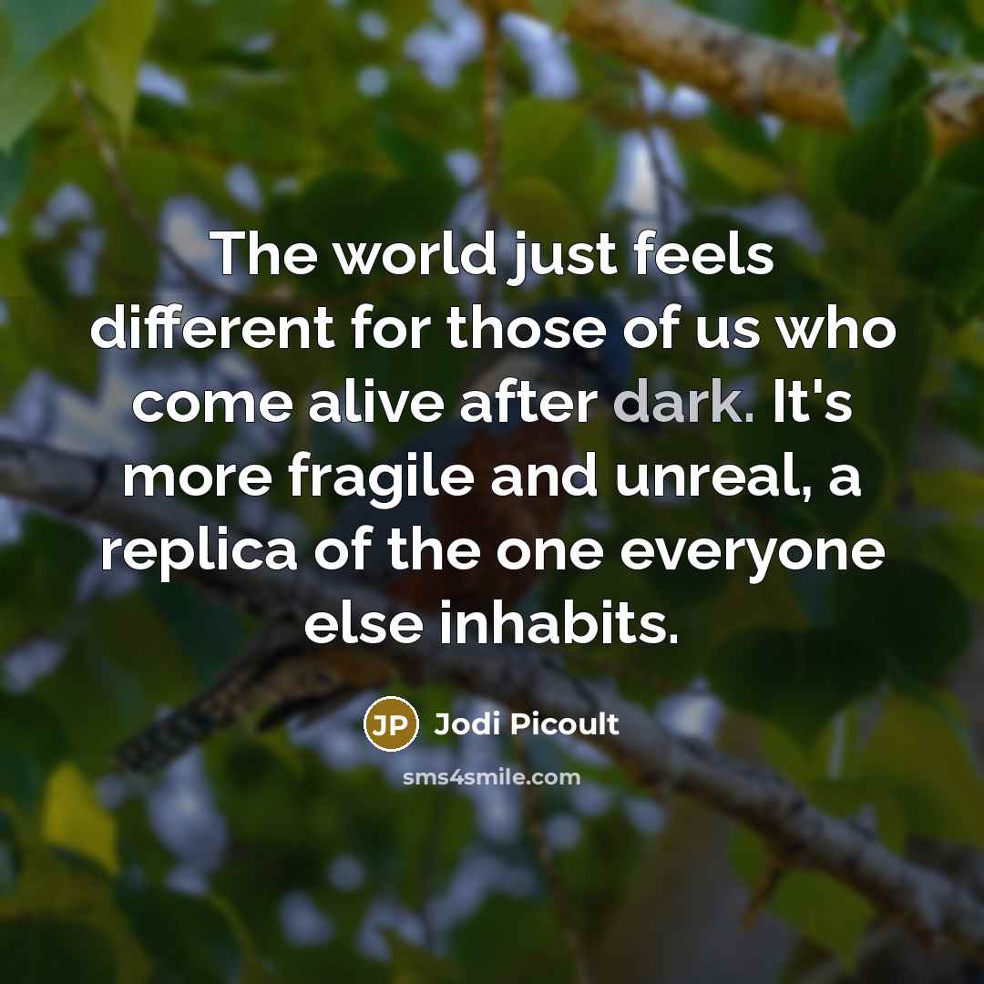 “The world just feels different for those of us who…” quote by Jodi Picoult