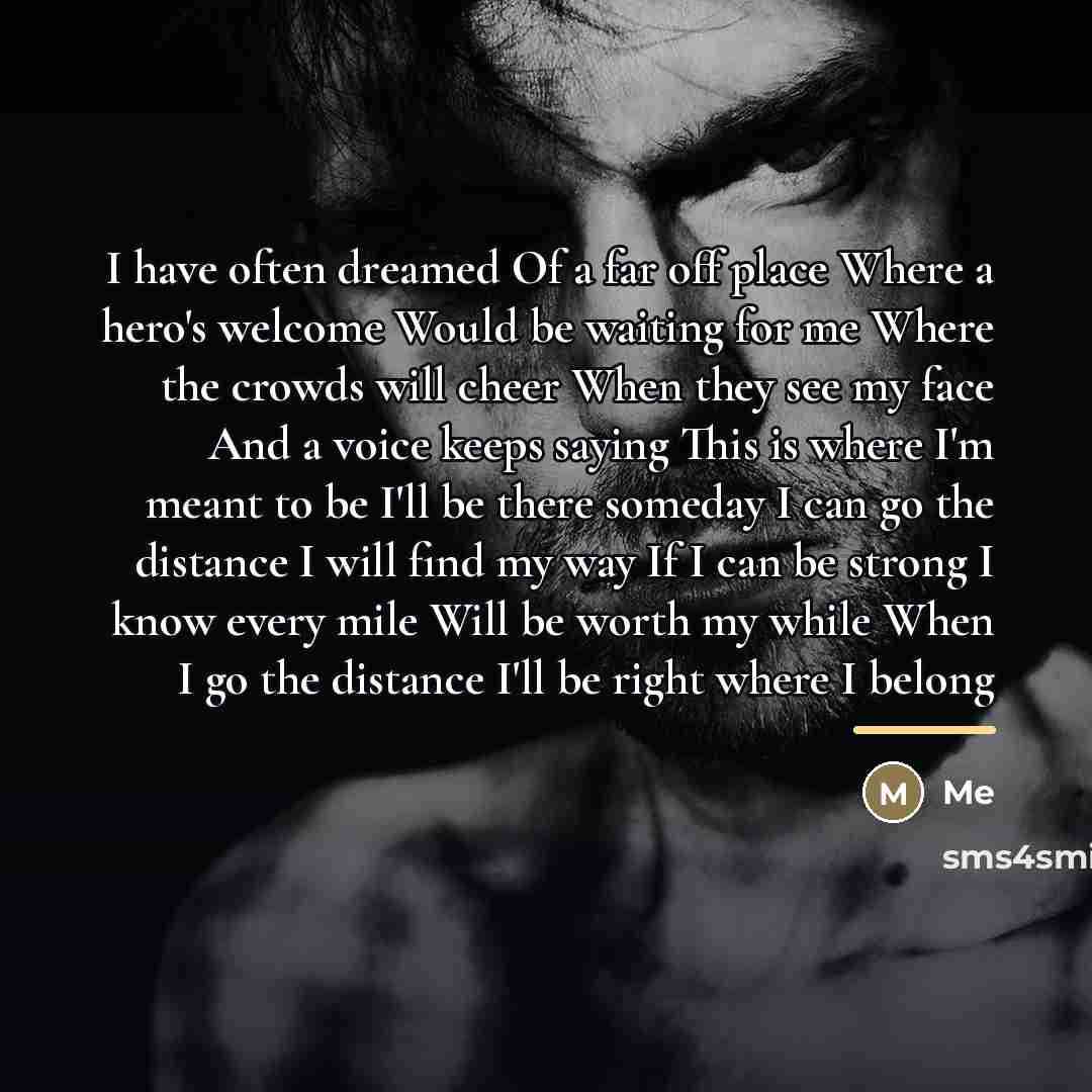 “I have often dreamed Of a far off place Where…” quote by Me
