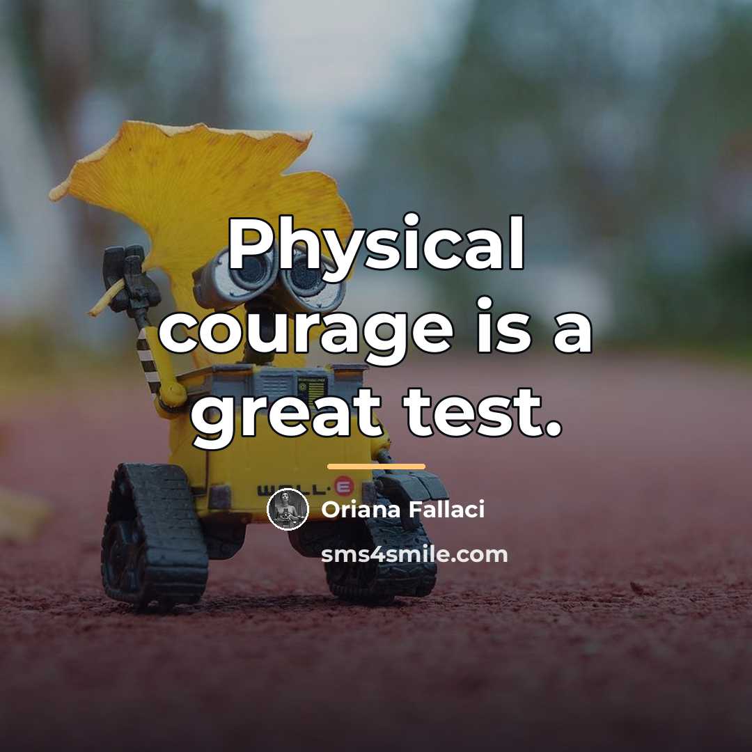 “Physical courage is a great test.…” quote by Oriana Fallaci