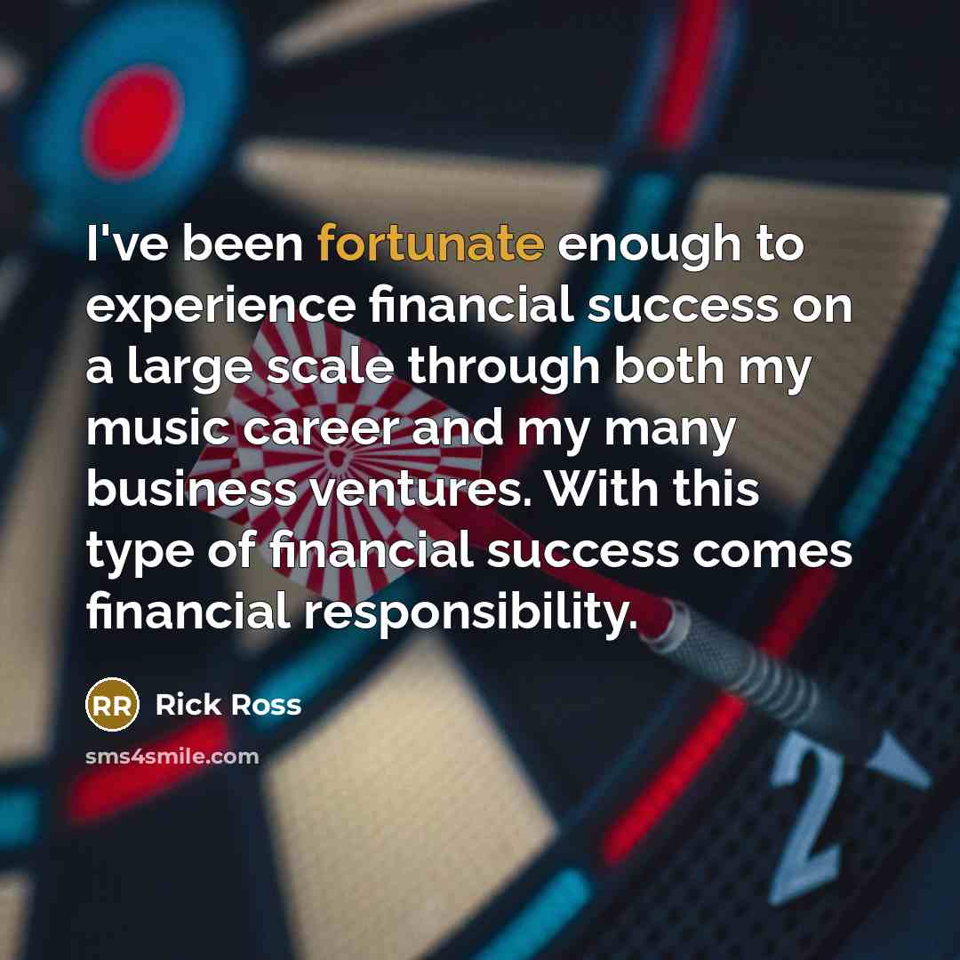 “I've been fortunate enough to experience financial success on a…” quote by Rick Ross