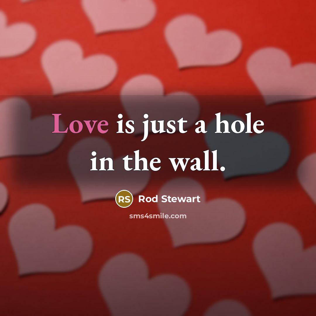 “Love is just a hole in the wall.…” quote by Rod Stewart