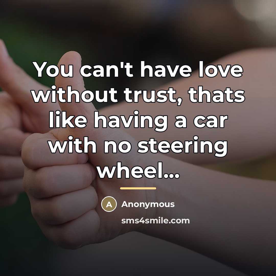 “You can't have love without trust, thats like having a…” quote by Anonymous