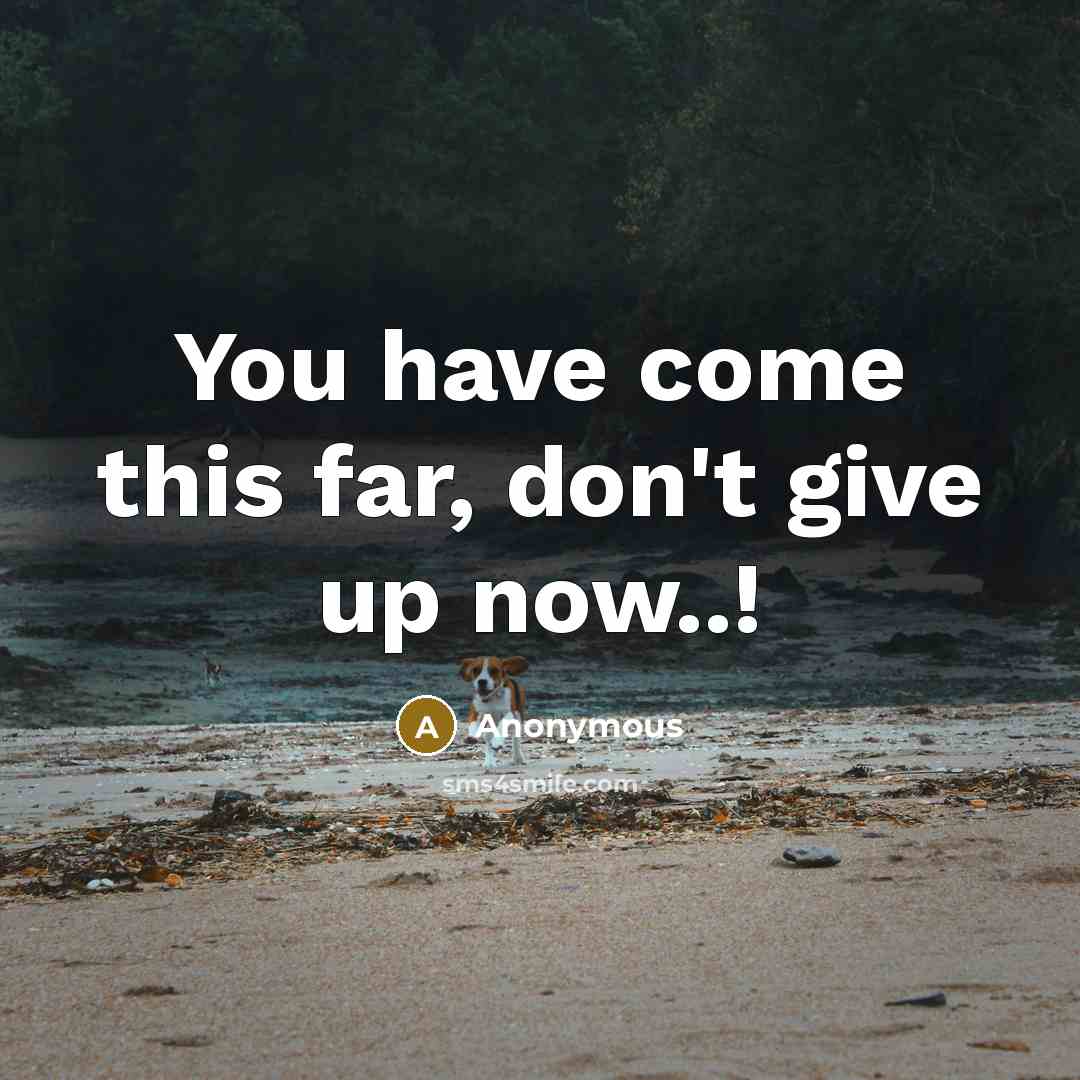 “You have come this far, don't give up now..!…” quote by Anonymous