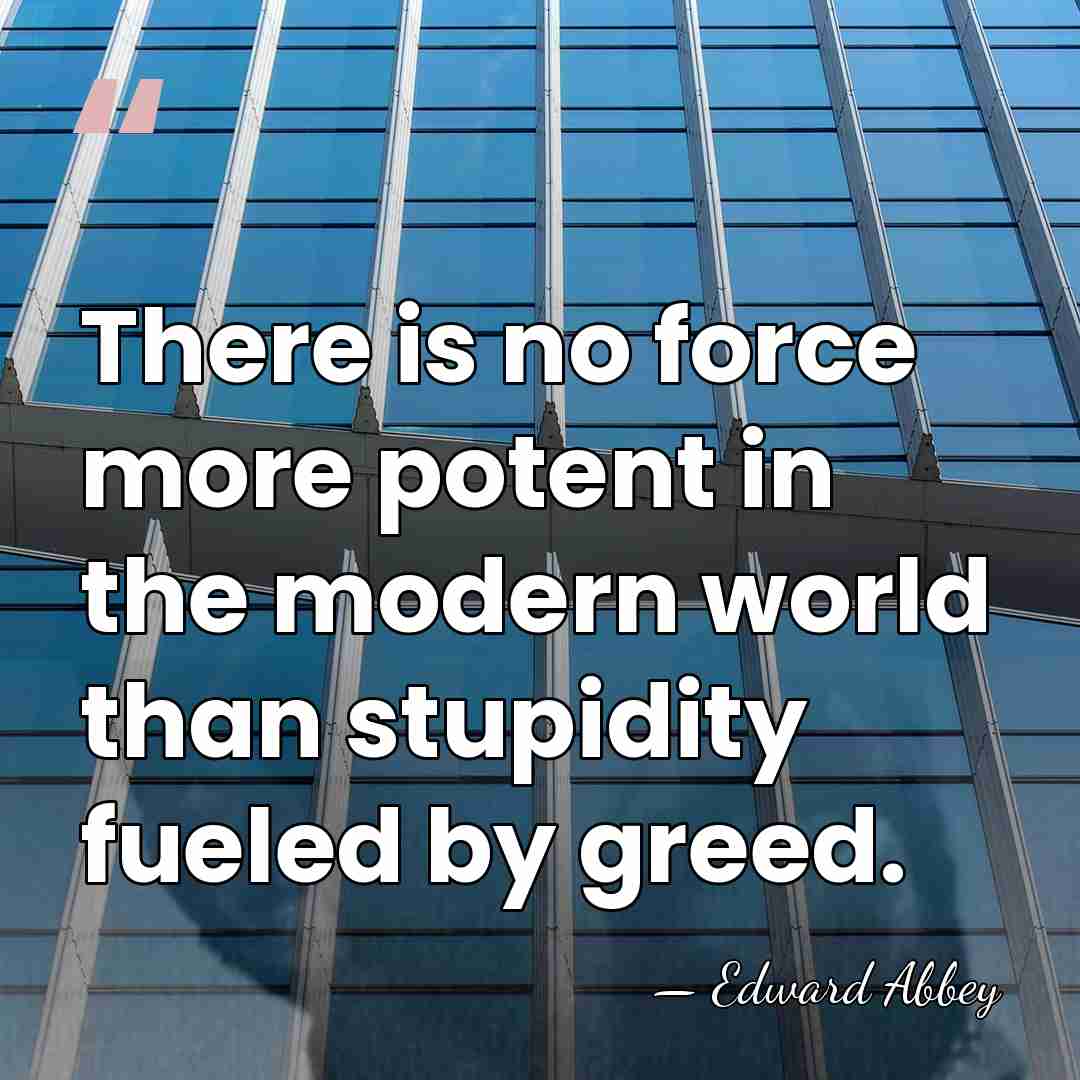 There is no force more potent in the modern world than stupidity&hellip; - Edward Abbey