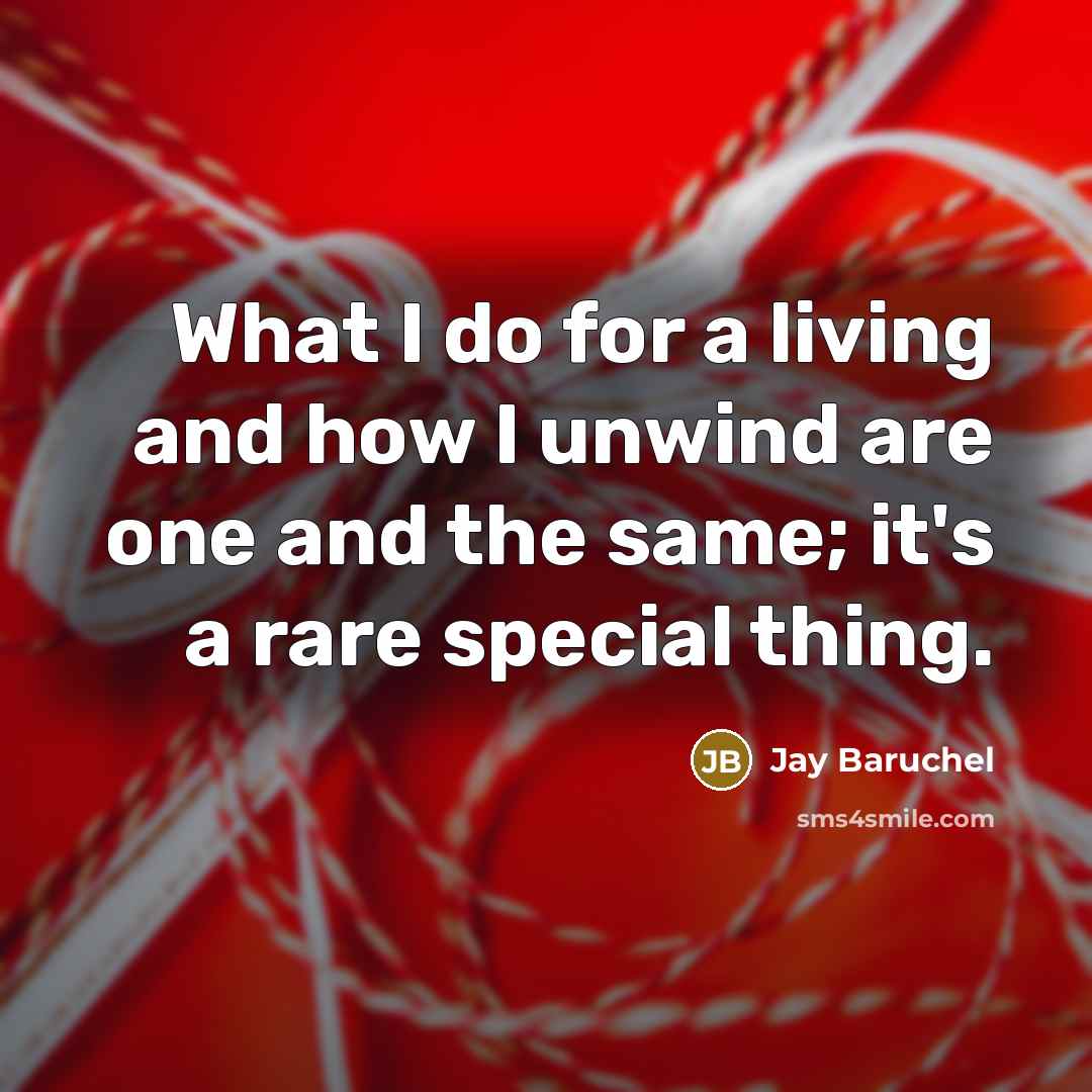 “What I do for a living and how I unwind…” quote by Jay Baruchel