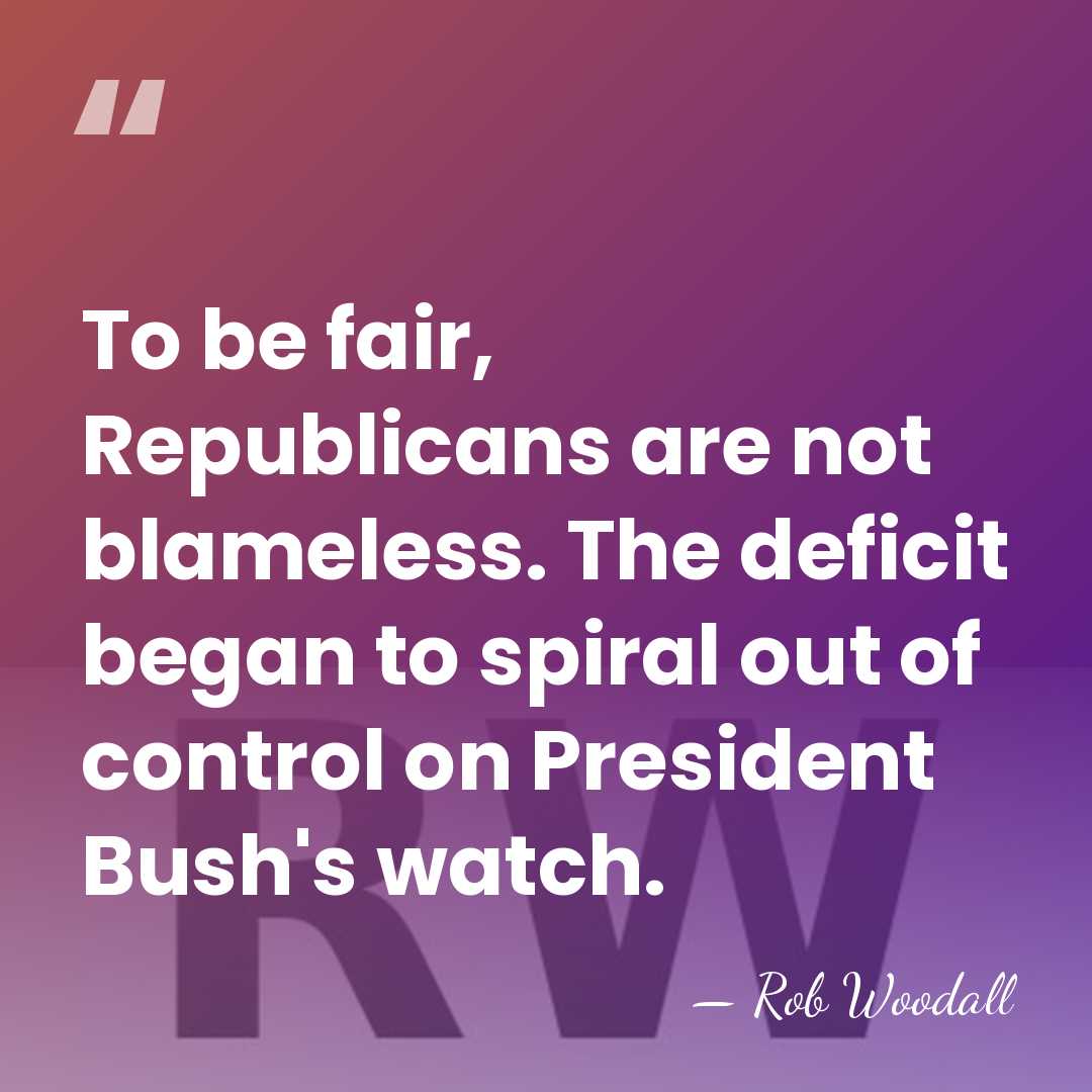 To be fair, Republicans are not blameless. The deficit began to spiral&hellip; - Rob Woodall