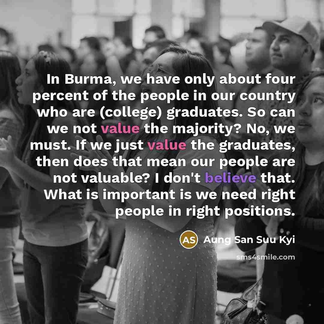 “In Burma, we have only about four percent of the…” quote by Aung San Suu Kyi