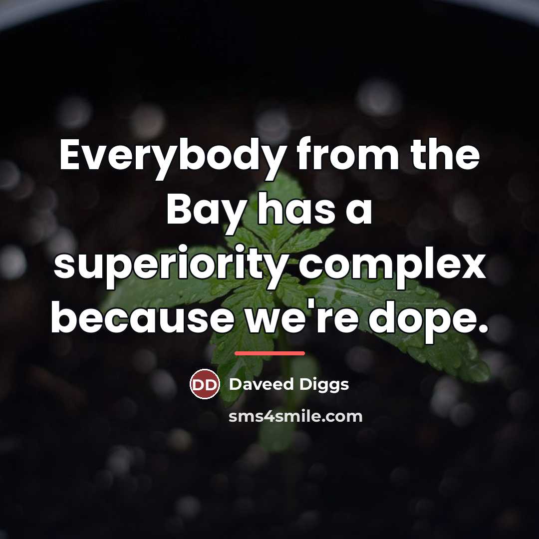 “Everybody from the Bay has a superiority complex because we're…” quote by Daveed Diggs