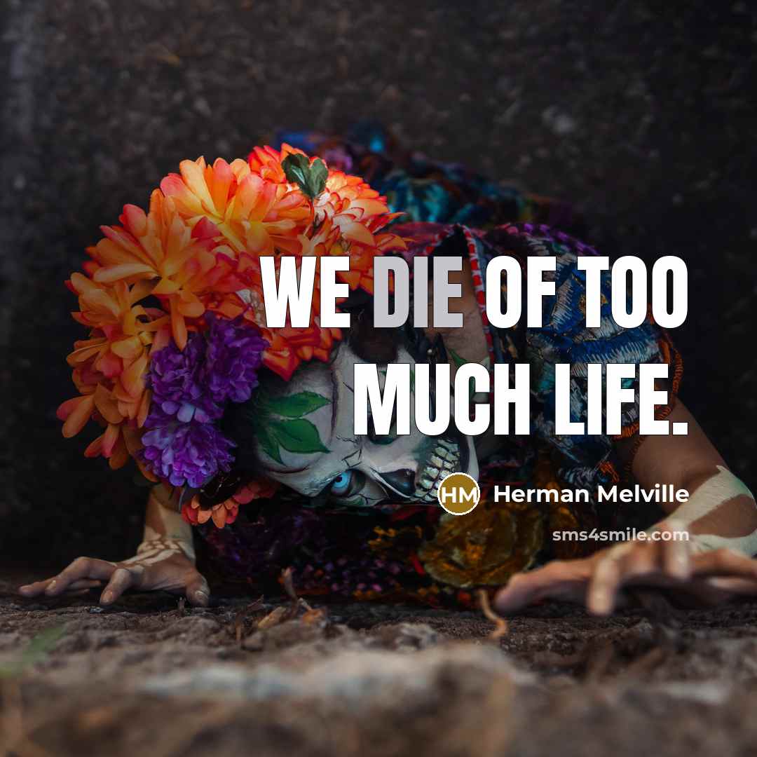 “We die of too much life.…” quote by Herman Melville