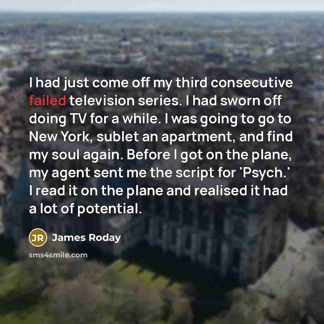 “I had just come off my third consecutive failed television…” quote by James Roday