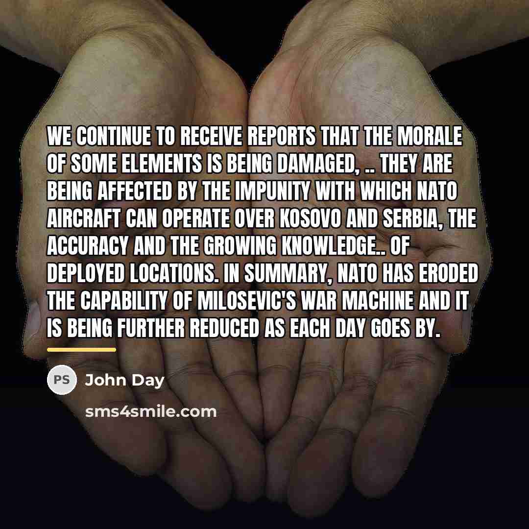 “We continue to receive reports that the morale of some…” quote by John Day