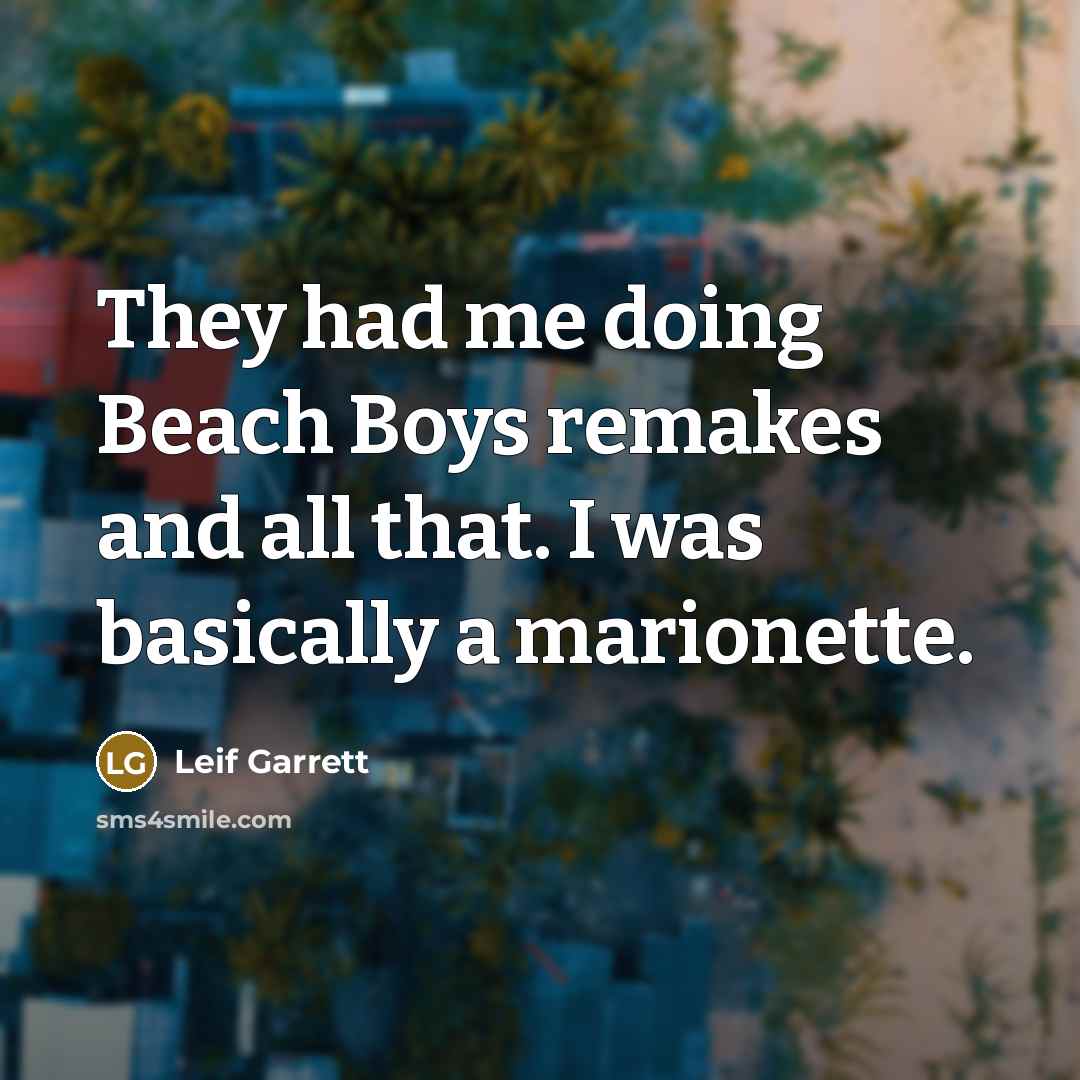 “They had me doing Beach Boys remakes and all that.…” quote by Leif Garrett