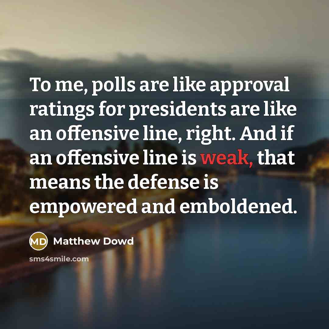 “To me, polls are like approval ratings for presidents are…” quote by Matthew Dowd